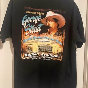 George Strait Graphic Black Vintage 2003 HLSR Opening Night T-Shirt NEW XL Tall